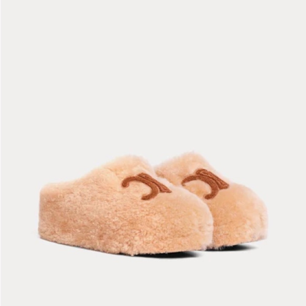Celine Shearling Mules
